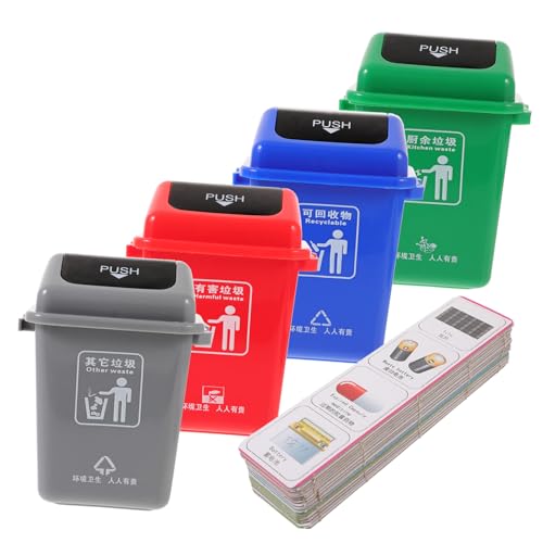 GARIOUANS Müllsortierspiel Lernspielzeug für Kinder Umweltbewusstes Frühes Entwickeln Robustes Kunststoff Spielzeugset mit Karten Pädagogisches Umweltschutzspiel für Kleinkinder