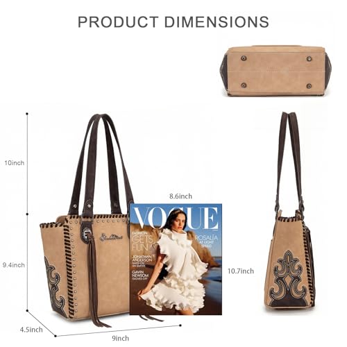 Bolso tote western para mujer de cuero PU con borlas miniatura 3