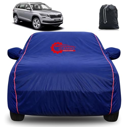 Image of 100% Waterproof Car Cover for Skoda Kodiaq | All-Weather, Dustproof & UV Protection | Heavy-Duty 3-Layer Fabric | Custom Fit with Mirror & Antenna Pocket | Navy Blue