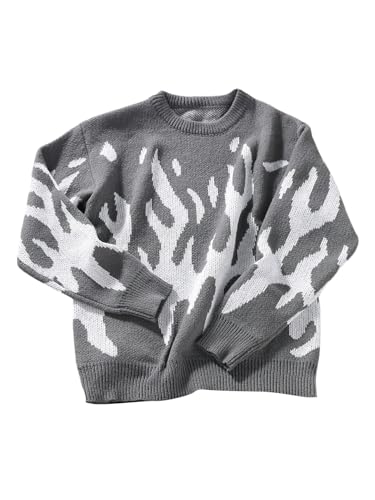 Men's Goth Graphic Sweaters Unisex Gothic Pullover Y2K Crewneck Oversized Sweater Long Sleeve Knit Streetwear Jumper