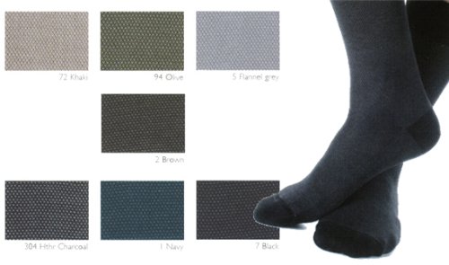 One Pair Marcoliani Men's ExtraFine Cotton Lisle MidCalf Birdseye Dress Sock