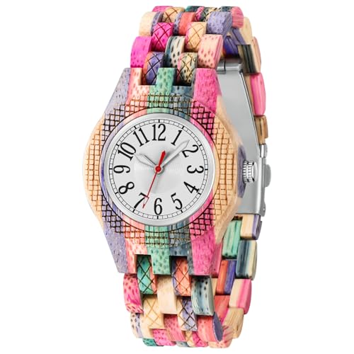 Montre en bois rose Tiong pour femme, l'accessoire mode et simple pour votre quotidien