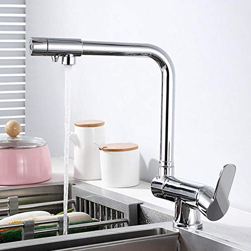 Robinet de cuisine 3 voies noir mat idéal pour évier devant fenêtre