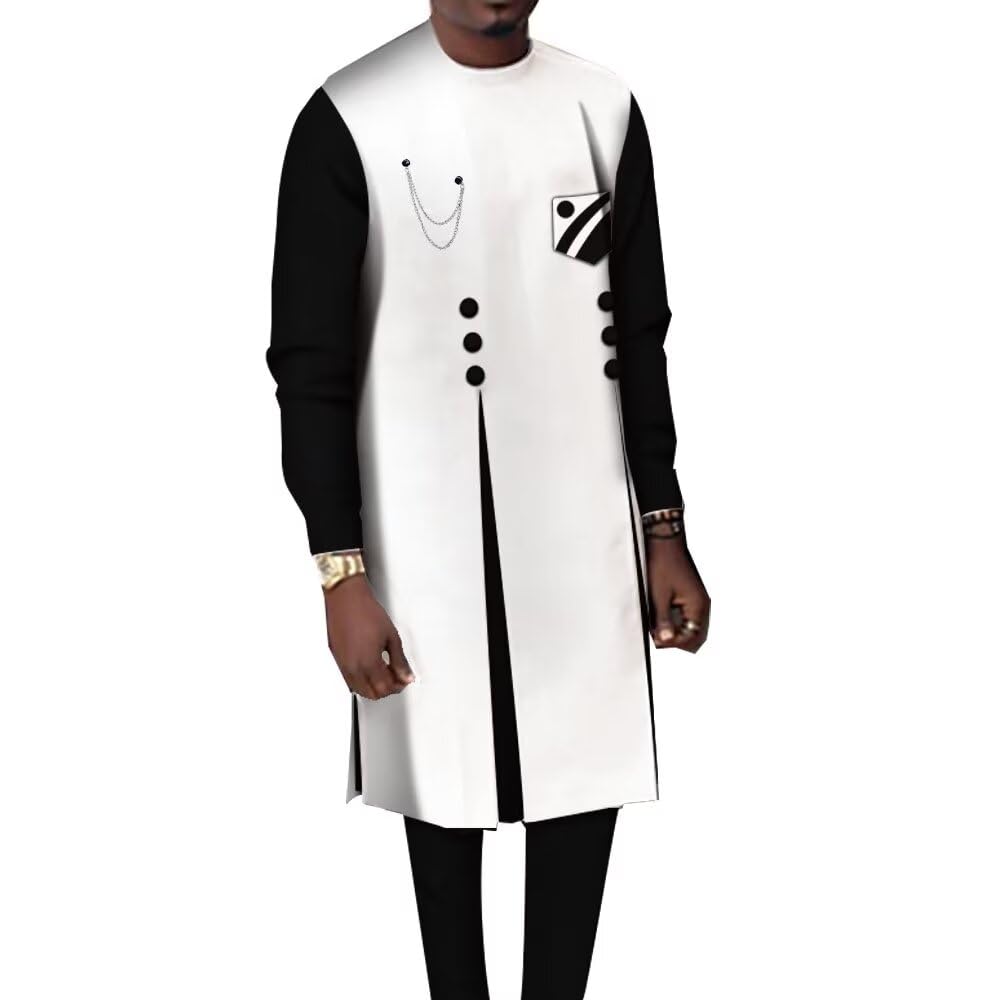 African Clothes for Men Sets Dashiki Shirts and Pants 2 Piece Set Tribal Mens African Outfits for Wedding Party