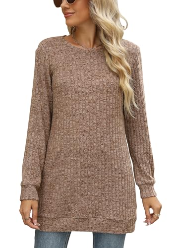 Image of Sweaters for Women Long Sleeve Crewneck Sweatshirt Loose Casual Tunic Tops