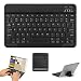 Produktbild GOOJODOQ Drahtlose Bluetooth Tastatur, 10-Zoll-Bluetooth 3.0-Tastatur mit Standfuß für IOS/Android/Windows-Tablets und Smartphones (Schwarz)