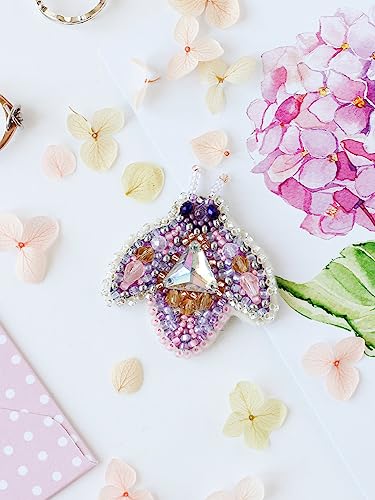 Image of Wizardi Bead Embroidery Decoration - Sparkle. Colorful Beads, Beading Needles. DIY Kit. Embroidery for Beginners. Home Decor. AD-086 Abris Art