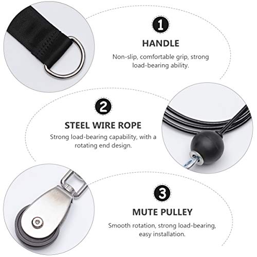 IMIKEYA Sistema de polia de cabos, corda de treinamento de tríceps, pino de carregamento sólido para
