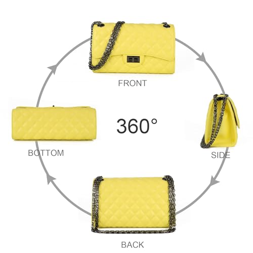 Image of Gladdon Quilted Crossbody Purse for Women Trendy Shoulder Bags | Stylish Shoulder Purse,Quilted Pattern,Structured bag,Chain Strap,Spacious Enough,Casual and Dressy Outfits,Any Occasion