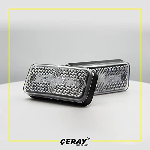 Autoprom 10 Pcs Side Marker Clearance Lights, Side Marker Indicators Light, Led Side Marker Lights, Can Be Used On Cars, Truck, Semi-Truck, Van. / Normal, White 24V #TOP4