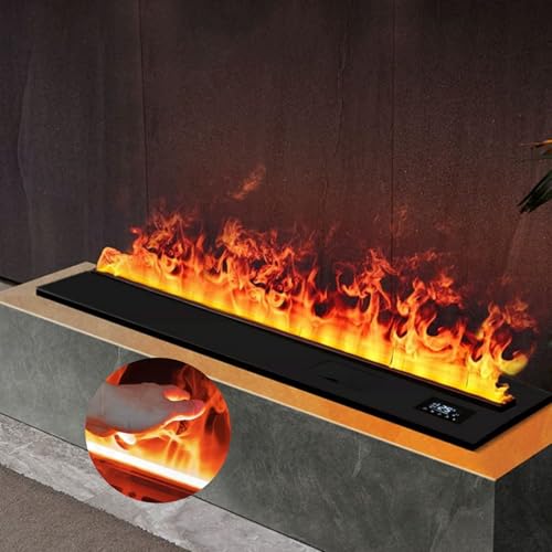 Camino a vapore con 9 colori, effetto fiamma realistico 3D atomizzato ultra silenzioso per sfondo muro, telecomando,50cm