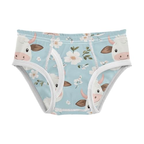 Wusikd Cute Cow Face Boys' Underwear Cotton Cartoon Boys Briefs Soft Toddler Underwear 2T