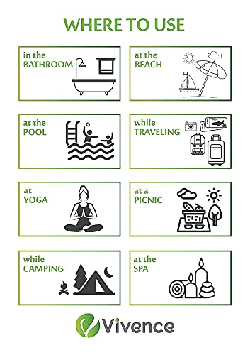 Vivence 100% Organic Cotton Turkish Beach Towel Infused With Aloe Vera 38"X72" - Oversized Beach Towels For Adults, Kids - Quick Dry, No-Shrink, Sand Free Travel Cloud Large Prewashed Turkish Towels #TOP6