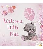 Iconikal 75-Count Baby Shower Party Napkins, Baby Girl, Baby Pink, Disposable Paper Party Napkins, Dinner Size