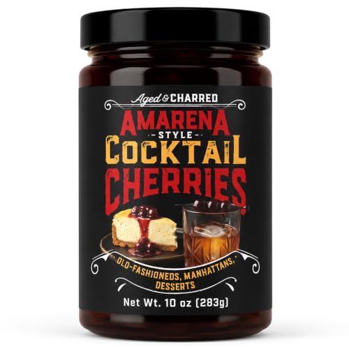 Premium Whiskey Bourbon Cocktail Amarena Cherries in Syrup 10oz (30+ Count)