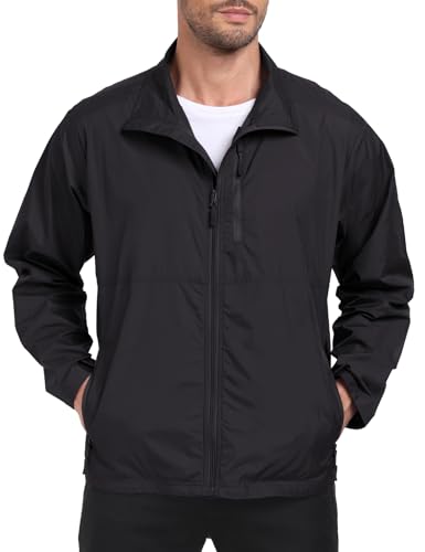 Mens Windbreaker Jackets Lightweight Packable Windproof for Casual Hiking Outdoor