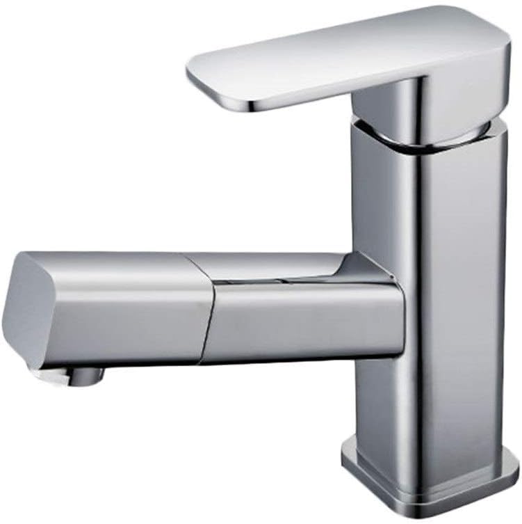 Robinet d'évier tube carré 16,8x13 cm mitigeur eau chaude et froide pour cuisine et balcon