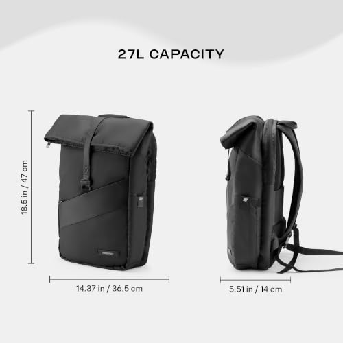 Image of Assembly Oblique Laptop Backpack for Men Women 15.6 Inch Office Travel Bag Rain Cover Dog Hook Passport Pocket