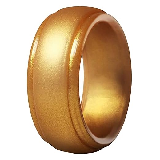 Outsta Toys Gold Silicone Rings Rubber Wedding Bands Inner Arc Ergonomic Breathable Design Silicone Rings Mens with Half Sizes Women's Silicone Wedding Band, 6mm Wide - 2mm Thick Jewelry Gift