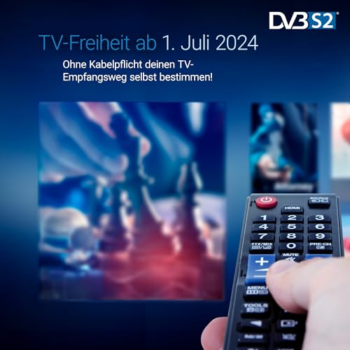 HUMAX Flat H40D4 Quad Flachantenne SAT, Satellitenantenne flach mit Quad-LNB, 4 Teilnehmer, einfache...