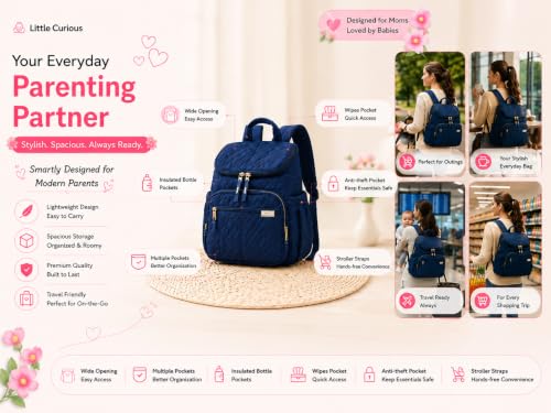 Image of Baby Diaper Bag | Diaper Bag for Mothers For Travel | Baby Bags For Mothers Carry | Baby Diaper Bag For Mother For Travelling | Mommy hand Tote Sling Lugguage diapers Handbags with Changing Mat