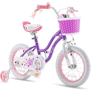 Royalbaby Stargirl Kids Girls Bike Bicycle with Basket Training Wheels 12 Inch Purple