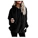 Mode Sweat à Capuche Épissage Veste Polaire Femme Manches Longues Toison Manteau à Capuche Lâche Pullover Couleur Unie en Peluche avec Zip Poche Manteau Vestes en Peluche d'hiver Chaude Bringbring
