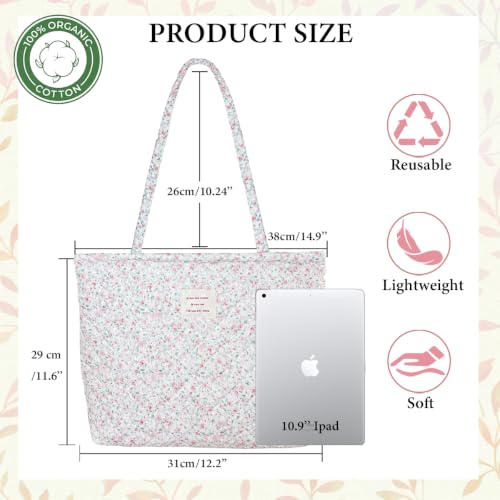 Image of Sunwel Fashion Top Zipper Floral Quilted Bag Small Tote Bag for Women