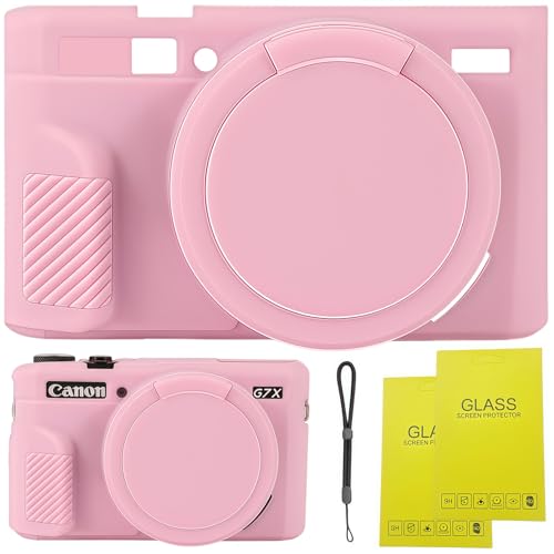 Funda para Canon Powershot G7X Mark II en silicona rosa