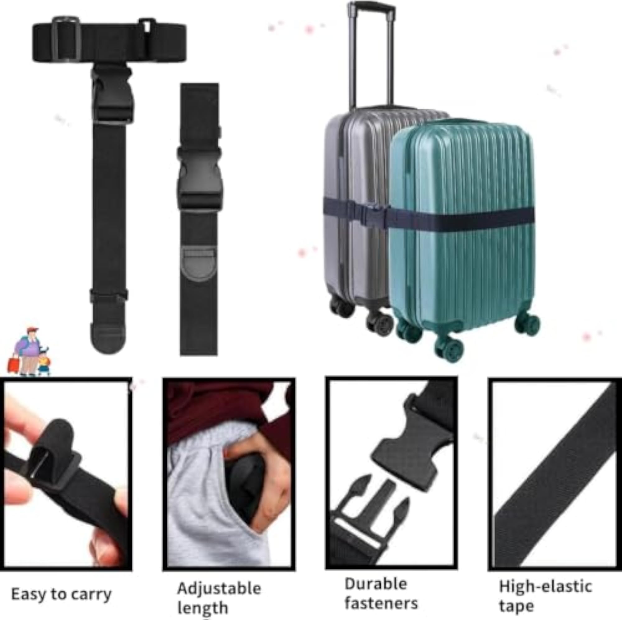 Adjustable Luggage Strap for Trolley Bags