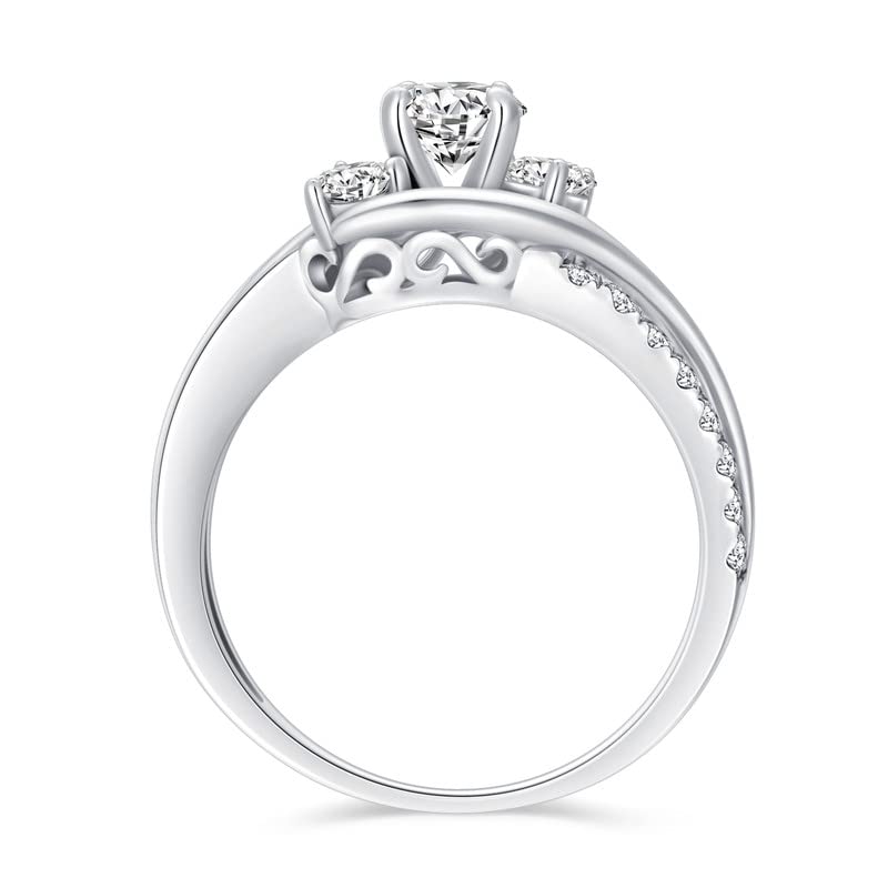 1 Carat (ctw) Moissanite Engagement Rings For Women 10K/14K/18K White Gold Rings Moissanite Rings3