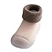 Unisex Boys GirlsHouse Slippers Warm Knit Baby Slipper Rubber Stocking Boys Sole Girls Solid Socks (Khaki, 9-12 Months)