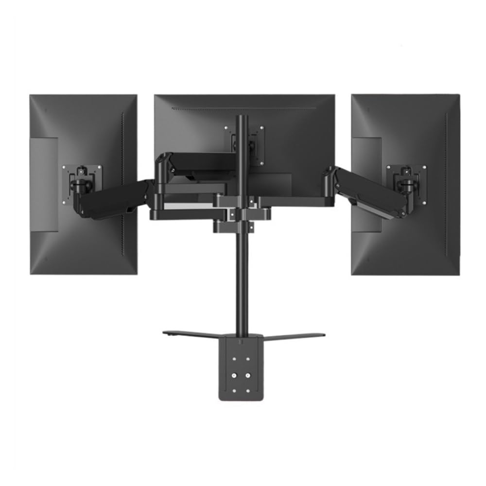 SaryEdge Height - Adjustable Monitor Stand Arm Triple Monitor Desk Mount - Fully Adjustable Gas Spring Monitor Arm Desk Mount with Clamp Base - Fits 17 to 32 I,