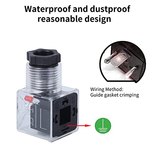 5Pcs Solenoid Coil Plug Hydraulic Valve Transparent Voltage Universal