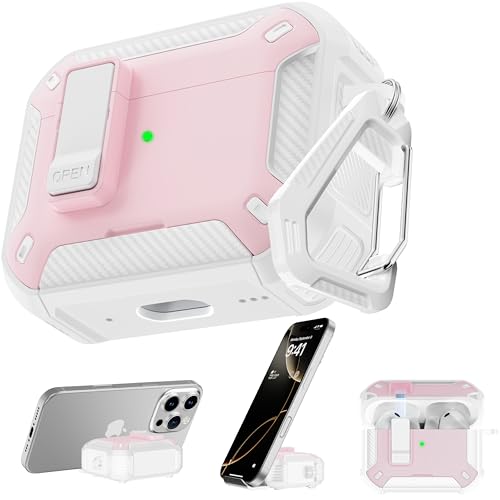 Image of AirPods Pro 3 Case with Safety Lock Phone Stand Magsafe, Pink
