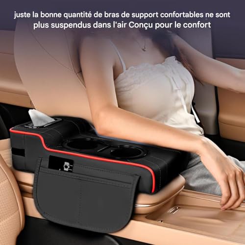 Boîte à tissus pour accoudoir auto et rehausseur de console centrale