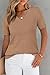 Arach&Cloz 2025 Womens Wool Blend Sweater V Neck Short Long Sleeve Fall Fashion Tops Business Casual Outfits Khaki