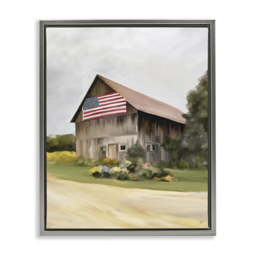 Rural Americana Farmhouse Flag, 24 x 30 Inch Canvas in Floater Frame