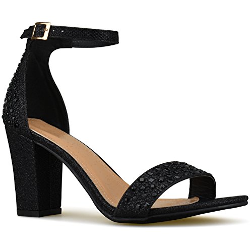 Premier Standard - Women's Strappy Chunky Block High Heel - Formal, Wedding, Party Simple Classic Pump