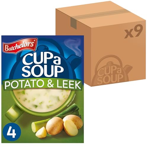 Batchelors Cup a Soup Creamy Potato & Leek Instant Soup, 4 Sachets Per 107 g (Pack of 9)
