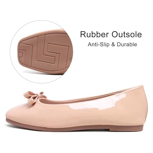 Image of Dear Time Women's Casual Foldable Ballet Flats Square Toe Ballerina Flats Shoes Comfortable