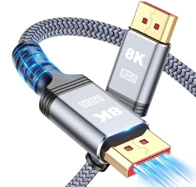 iYavvort DisplayPort Cable 1.4, [VESA Certified] 8K 4K DP Cable 6.6ft, Display Port Cable [8K@60Hz, 4K@144Hz, 2K@240Hz, 32.4Gbps], High Refresh Rate for Gaming Monitor, HBR3, HDR (6.6 Feet)