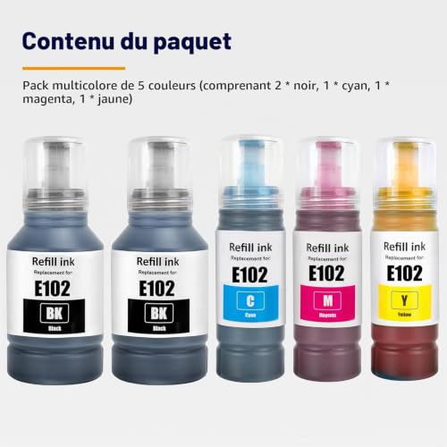 LAIPENG 102 Encre Compatible avec Epson 102 pour Ecotank ET-2700 ET-2850 – vue 4