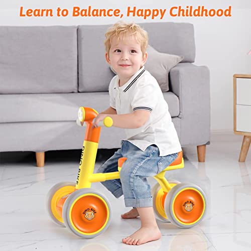 Ronstone Baby Balance Bike 1+ Year Old Girls Boys - 12-24 Months Toddler Balance Bike With Night Lamp- 4 Silence Wheels Baby Bikes - Ride On Toys For Kids First Bike Gift (Orange) #TOP5