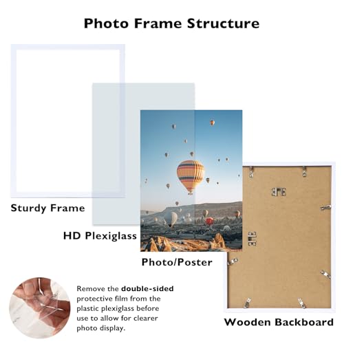 Image of JCJMY 15x19 Picture Frame White for Poster Photo Picture, Horizontal and Vertical Formats for Wall Hanging, 15 x 19 Wall Gallery Poster Photo Frame for 15 by 19 Photos Posters, White