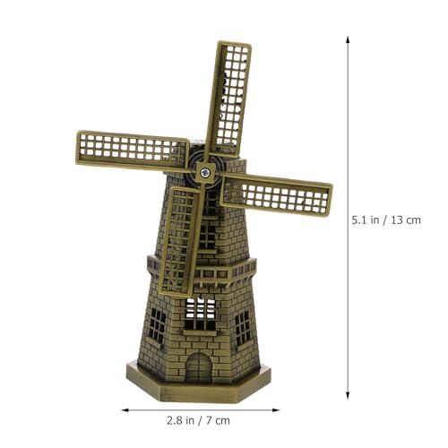 Veemoon 823102T206VCS Metal Windmills Statue,Holland Windmill Decor Vintage Mini Windmill Ornament thumb #1