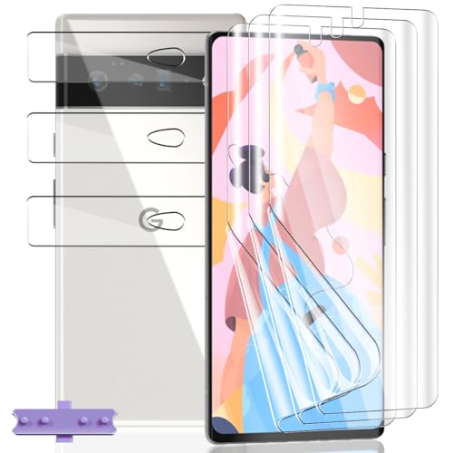 Yieehhow [3+3 Piezas] Protector Pantalla para Google Pixel 6 Pro, HD Película TPU Suave y Cristal Templado Protector Cámara, Anti-Arañazos, Película Protectora Flexible para Google Pixel 6 Pro