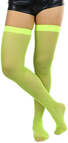 Image of ToBeInStyle Women's Fine Classic Fishnet Thigh High Stretch Nylon Novelty Stockings