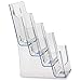 1InTheOffice Brochure Holder, Brochure Display Stand 4-Tier Pamphlet Holder Counter Top Use Clear Acrylic 4