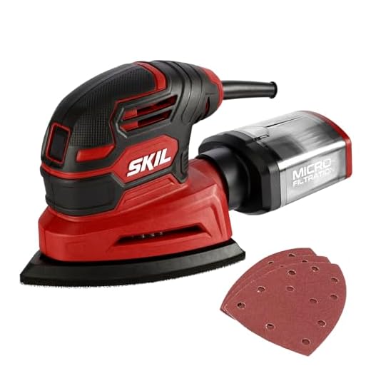 SKIL Corded Detail Sander, Includes 3pcs Sanding Paper and Dust Box - SR250801